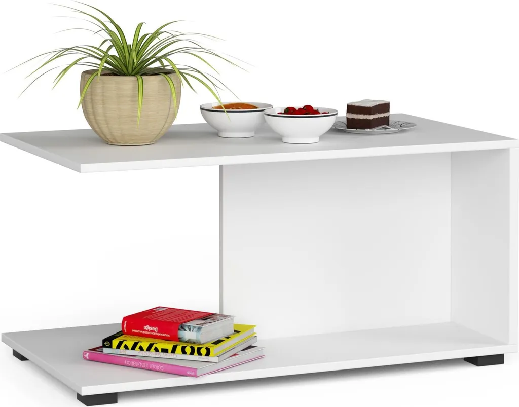 Tavolino MARGO BIANCO 90x45x50 cm - Tavolo Basso Design Moderno