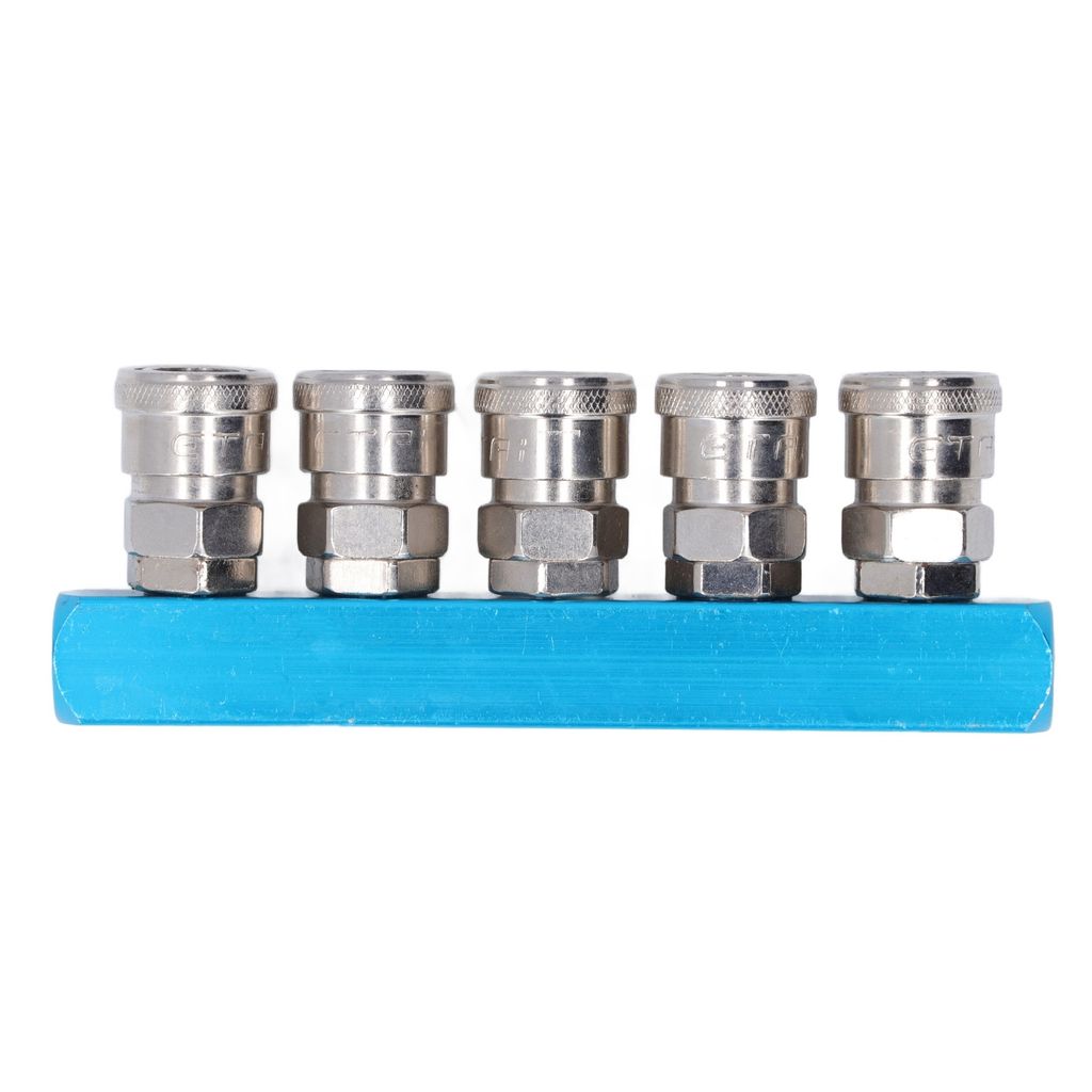 Luftverteilerblock, gerader Luftverteiler, Luftschlauchverteiler, Mehrwegverteilerblock, pneumatischer Verteilerblock, Luftverteiler mit Anschluss
