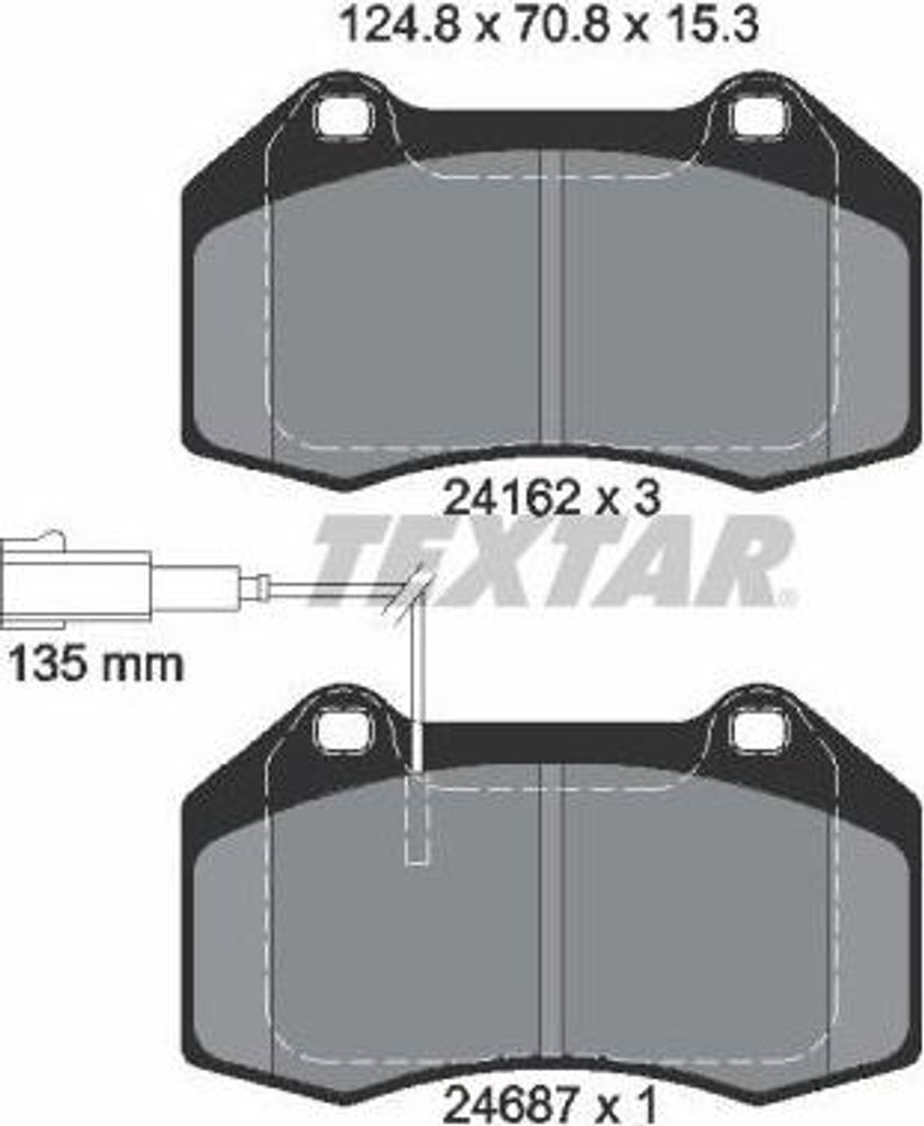 TEXTAR Bremsbeläge Satz Vorne für FIAT GRANDE PUNTO (199) 2416202