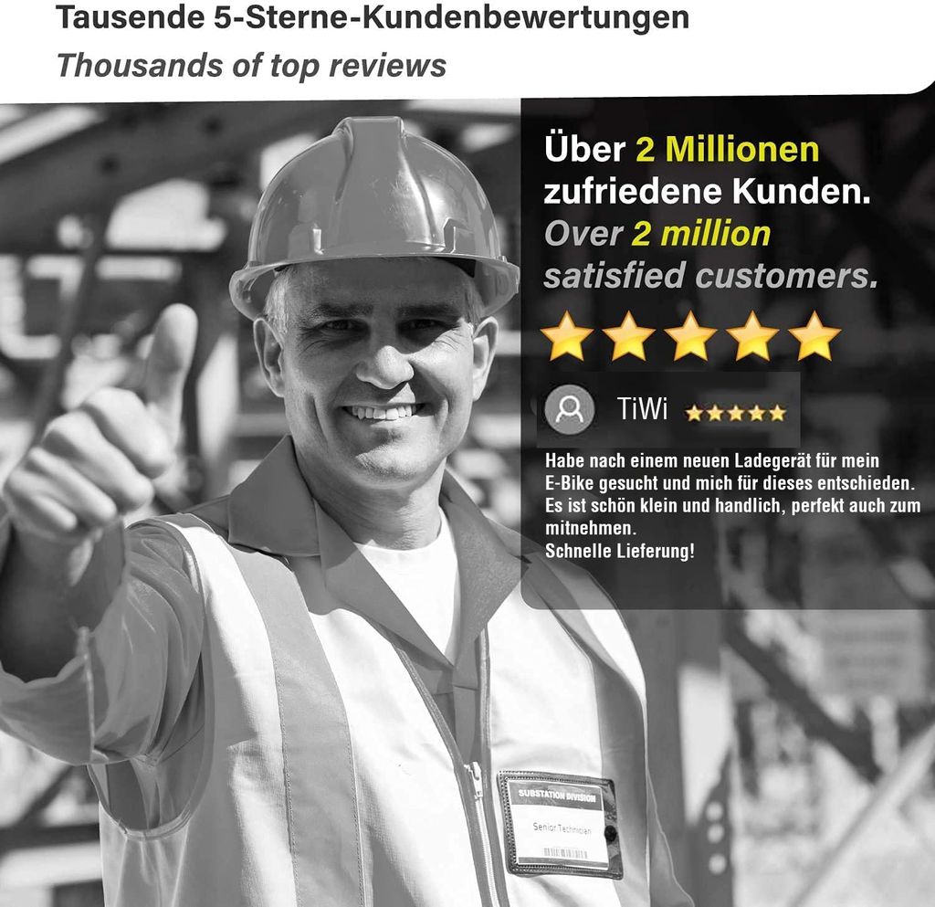 42V / 36V 2A 84W mit Rundstecker | Akku Netzteil für Produktbild 5