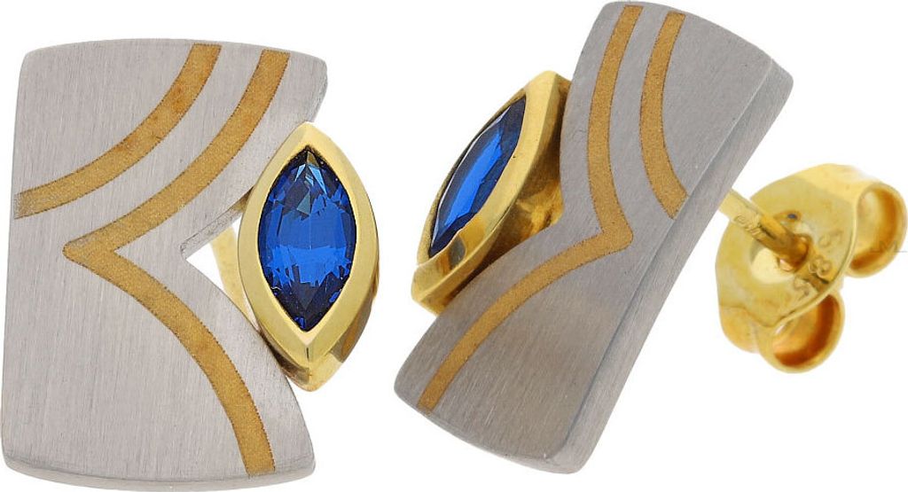 JuwelmaLux Ohrstecker Edelstahl 585 Gold Zirkonia JL30-06-1525