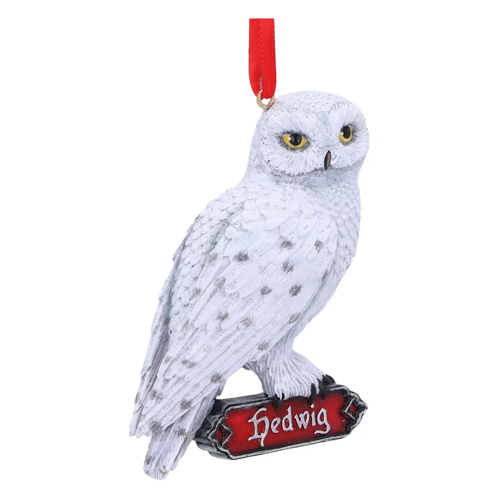 Pendentif Hedwig Harry Potter avec Détails Sculptés pour Déco de Noël