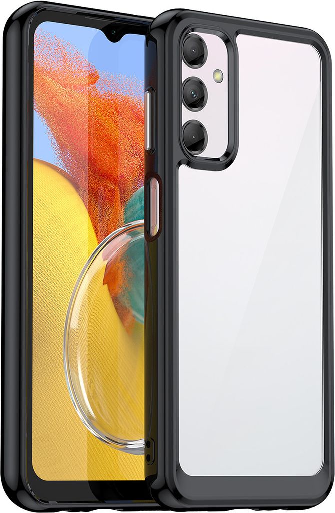 Galaxy M14 Hülle, Klar Rückseite Stoßfeste TPU Silikon Bumper Schutzhülle für Samsung Galaxy M14 Schwarz