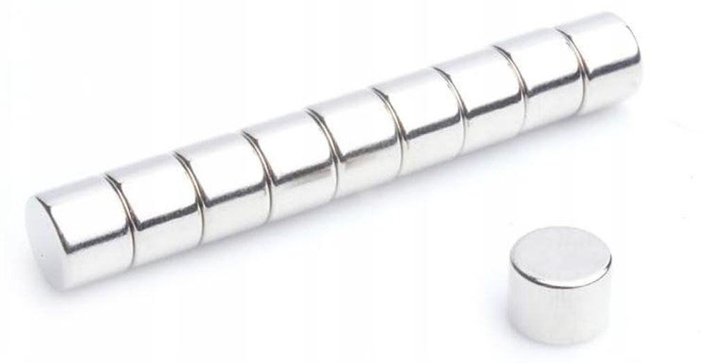 Neodym-Magnet, zylindrisch, MW 8x6 mm N38, 100 Stück