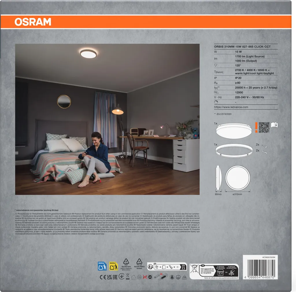 Plafonnier LED et Applique Murale Design avec Blanc Variable par Switch - 3