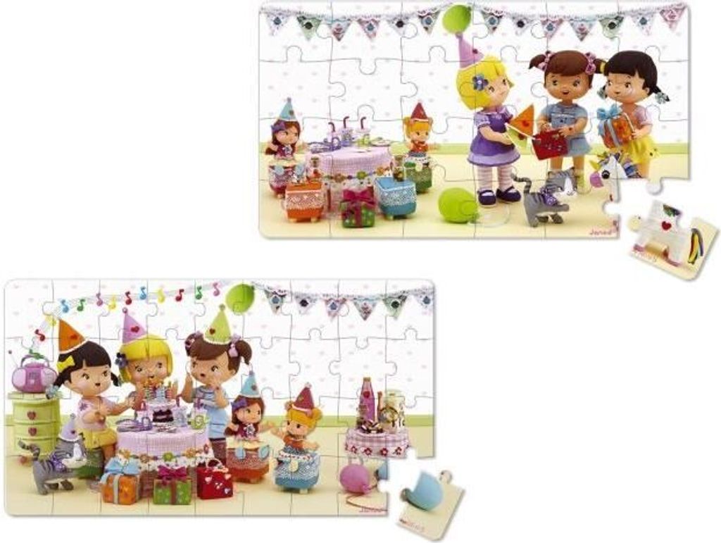 JANOD Puzzle „Juliette Feiert Geburtstag“ 2 Motive In Box, 24 Stück(e), Kinder, 3 Jahr(e)