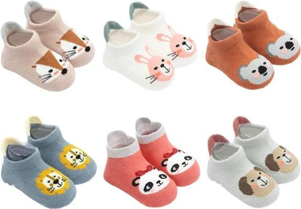 Chaussons antidérapants pour bébés - Lot de 6 paires multicouleurs