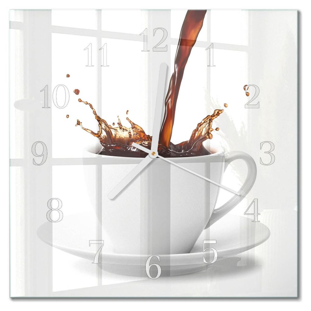 Tulup Glasuhr Wanduhr Küchenuhr Echt-Glas 30x30 cm Modern Produktbild 