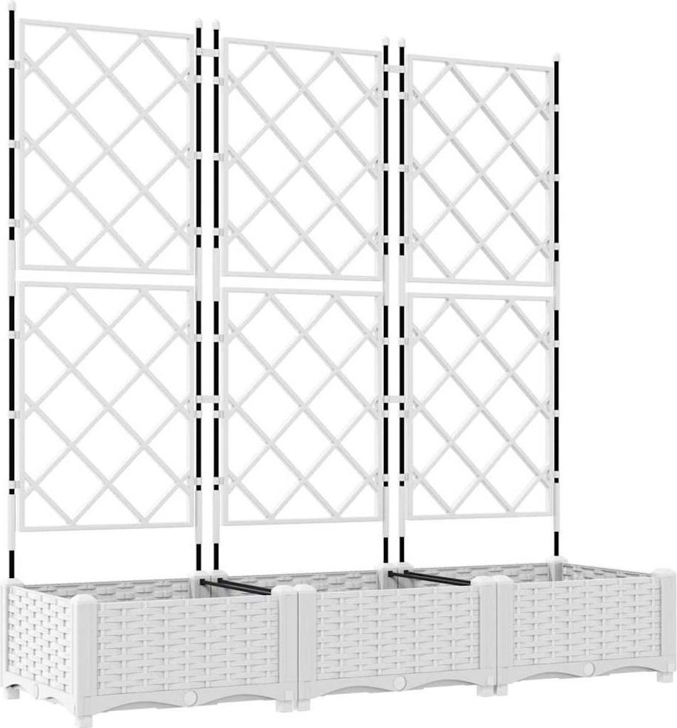 Garten-Pflanzgefäß 3 pcs Weiß 120 x 40 x 125,5 cm Kunststoff