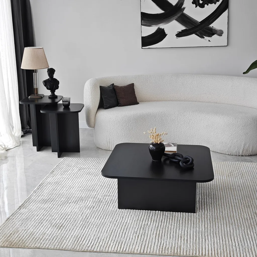 Table Basse Skye Decor Noire : Finition Anti-Rayures et Nettoyage Facile - 4