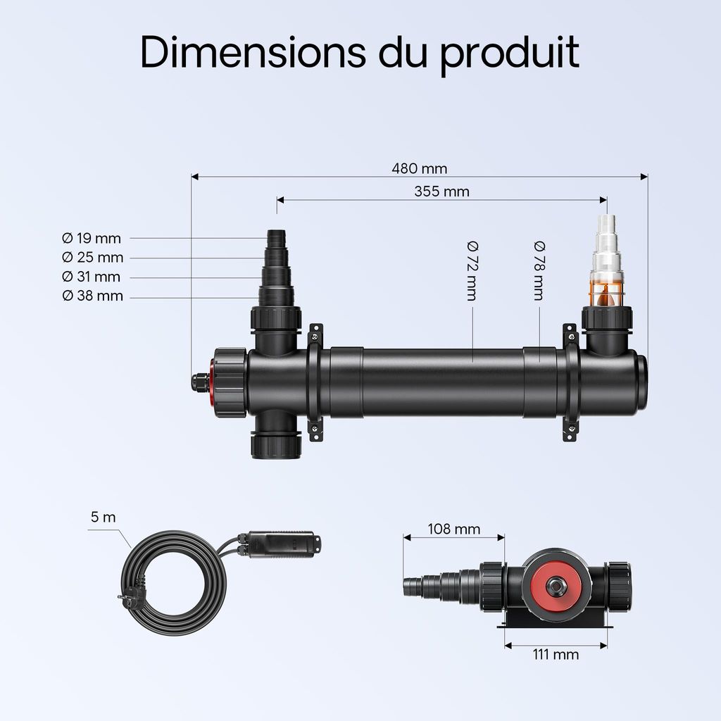 Filtro Biologico SunSun Per Laghetti Fino A 12000l Con Chiarificatore UVC 36W - Ideale Per Acqua Limpida