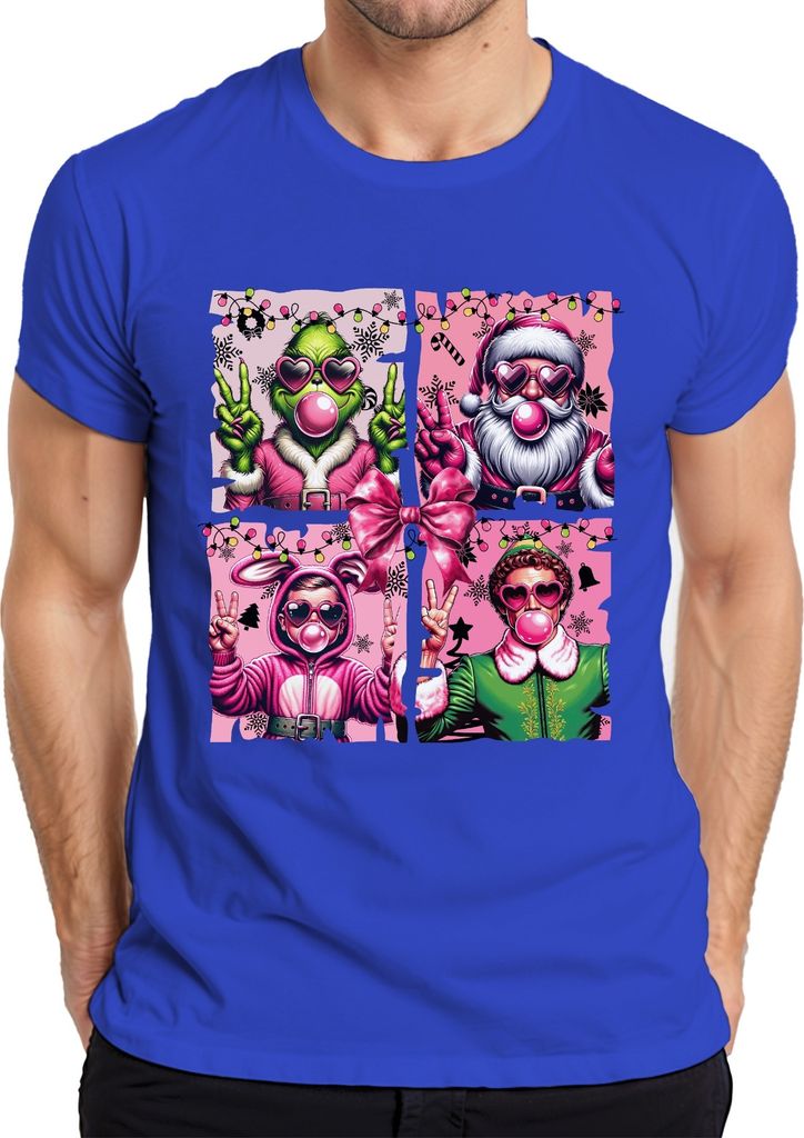 Holly Jolly Weihnachtsfilme Pink Weihnachtsfilm - Weihnachten Christmas Xmas Herren T-Shirt, Blau, 3XL