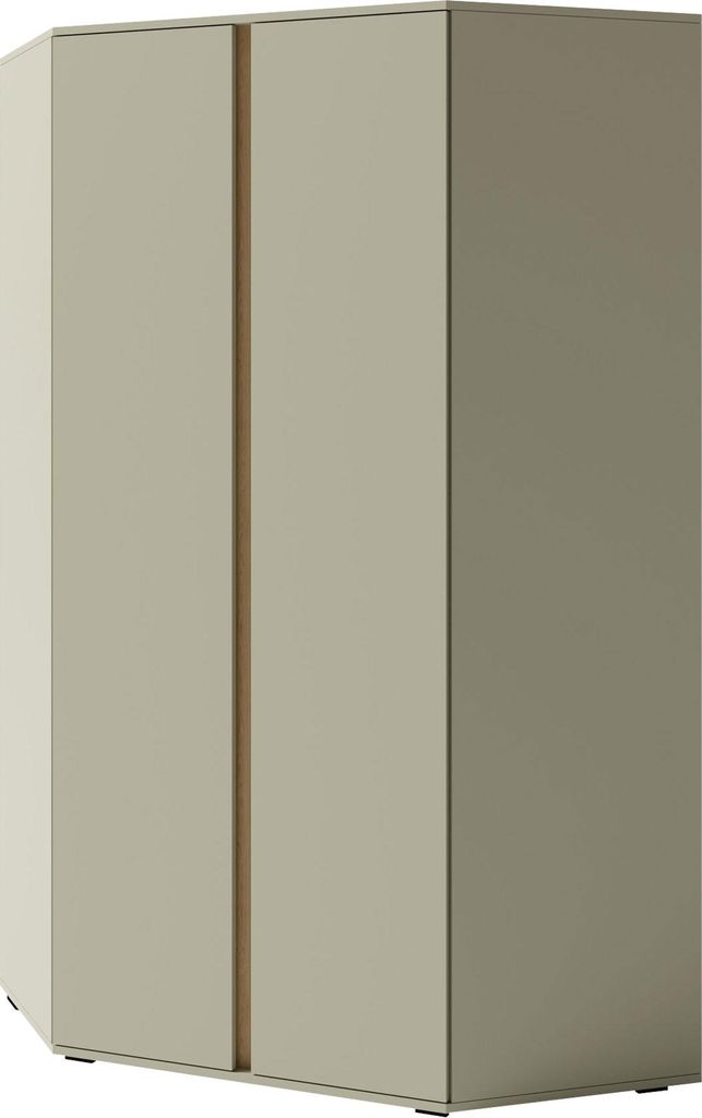 MIRJAN24 Eckkleiderschrank Luca 02 mit zwei Drehtüren, mit zwei Kleiderstange (Farbe: Eucalyptus / Eucalyptus + Eiche Baltic Dune)
