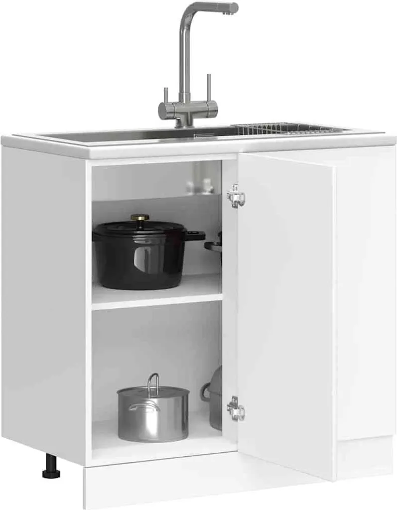 Pratiche basi da cucina Lyon White Wood composite - Mobili da cucina, mobili di design 1501973 1parcel