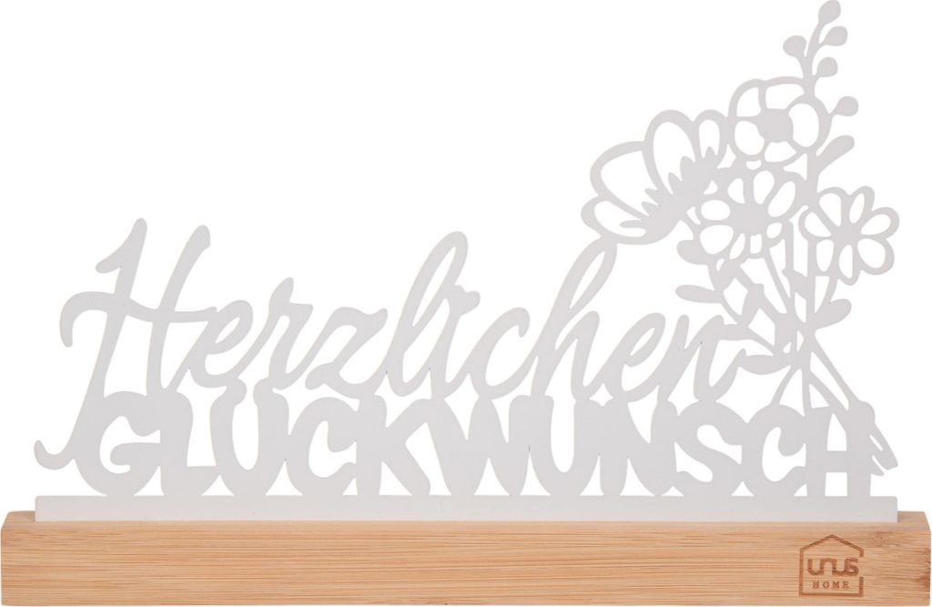 UNUS Deko Aufsteller "Herzlichen Glückwunsch" in weiß