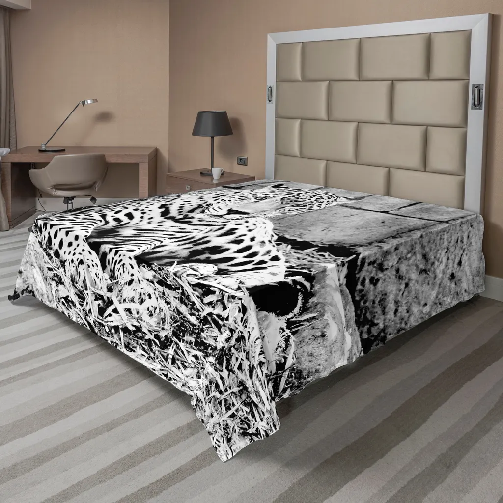 Drap plat anti-plis motif jaguar pour un lit toujours impeccable