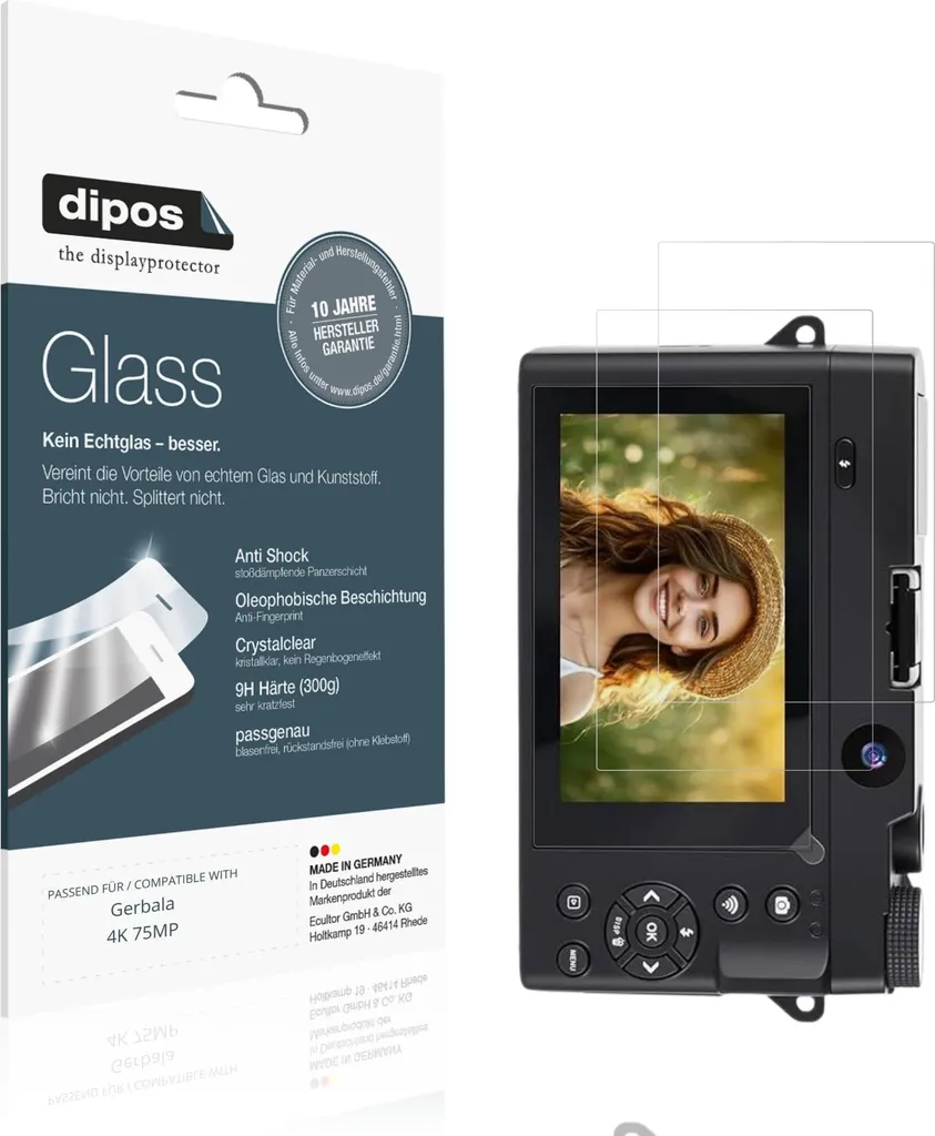 Gerbala 4K 75MP Pellicola Vetro Flessibile 9H dipos - 2x Protezione