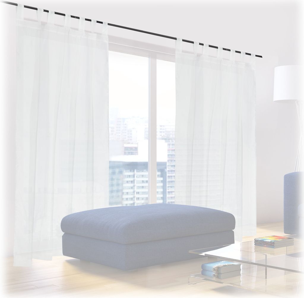 relaxdays Gardinen 2er Set weiß Produktbild 