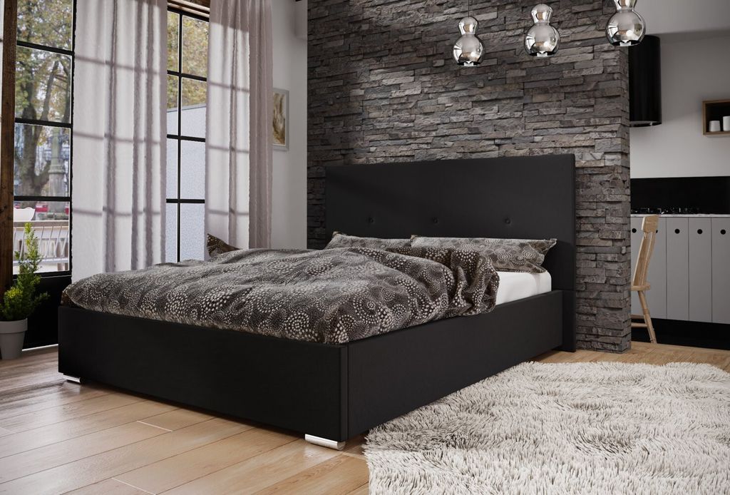 Doppelbett 160x200 FLEK 2 – schwarz