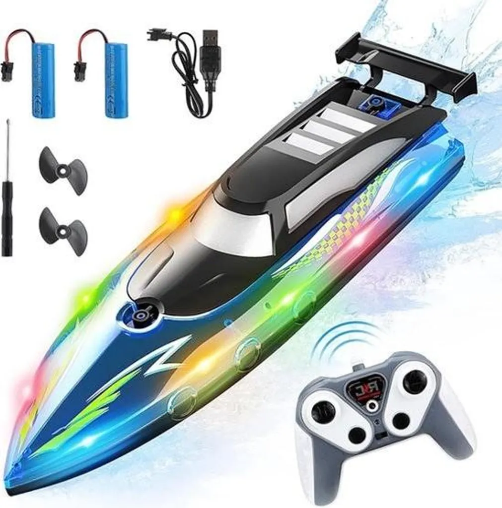 Bateau RC anti-chavirage 2.4 GHz : double batterie pour plus de fun