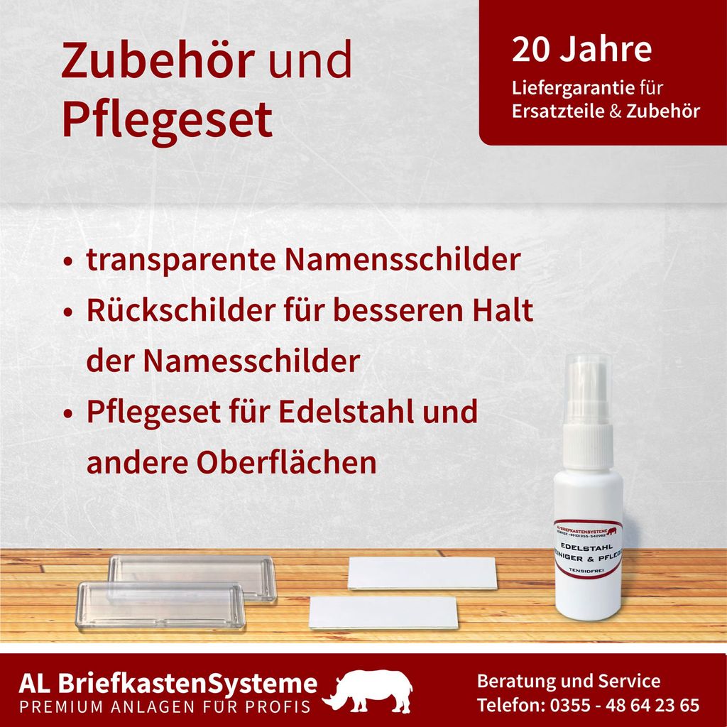 3er Edelstahl Briefkasten Anlage 3 Fach Wandbriefkasten Produktbild 5