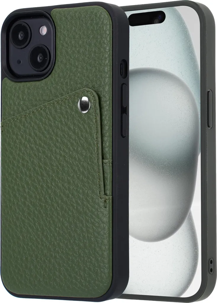 Custodia Selencia Riva per iPhone 15 Sage Green | Protezione + Carte