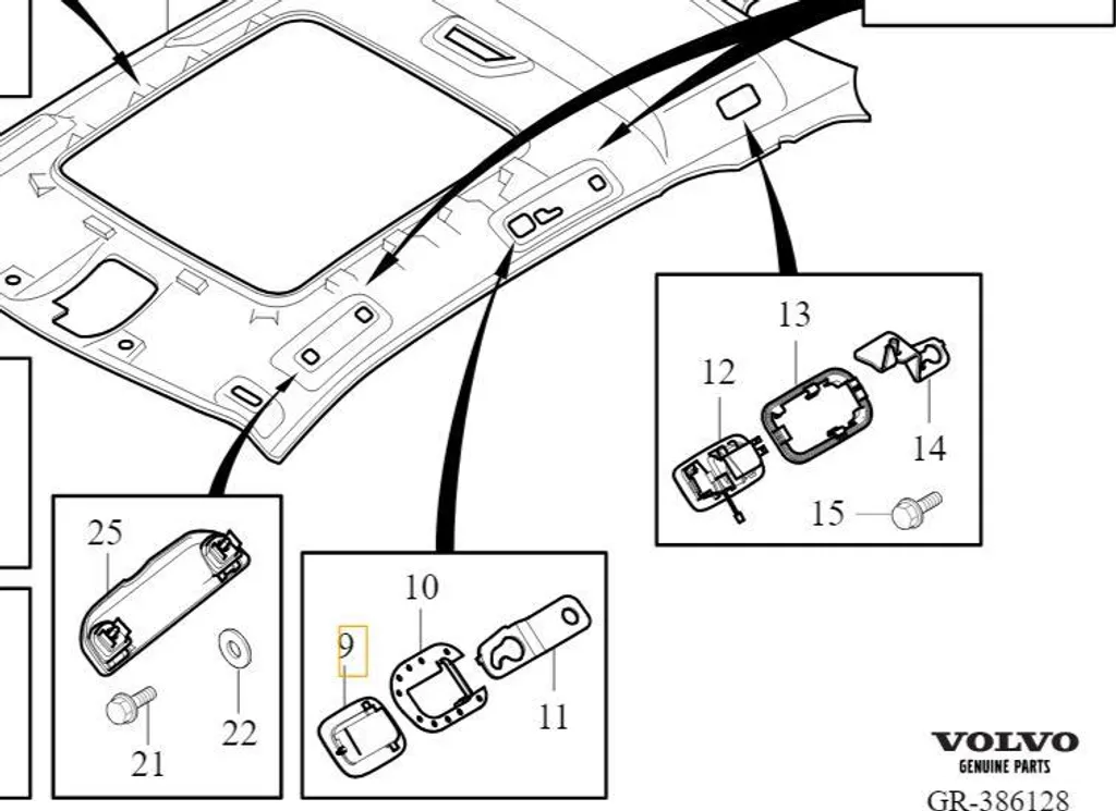Griglia Copertura Volvo V60 XC60 OE 39820355 - Ricambio Originale