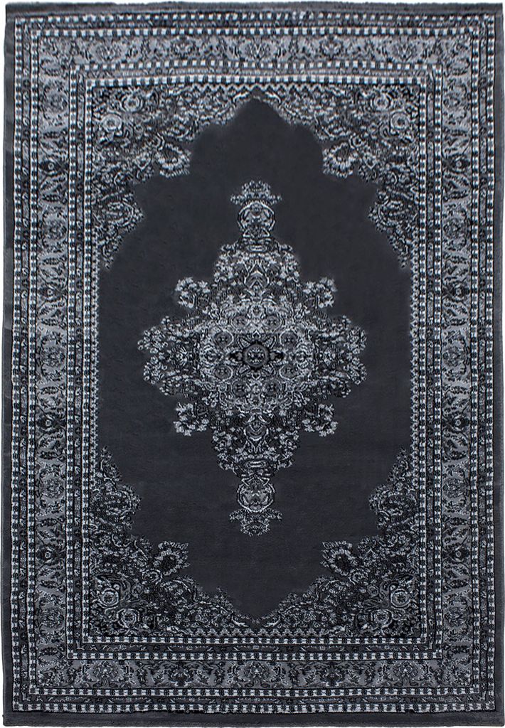 Villa Möbel Mararo Wohnzimmer-Teppich, Orientteppich, Orientalisch Design, Farbe:Grau, Grösse:240x340 cm