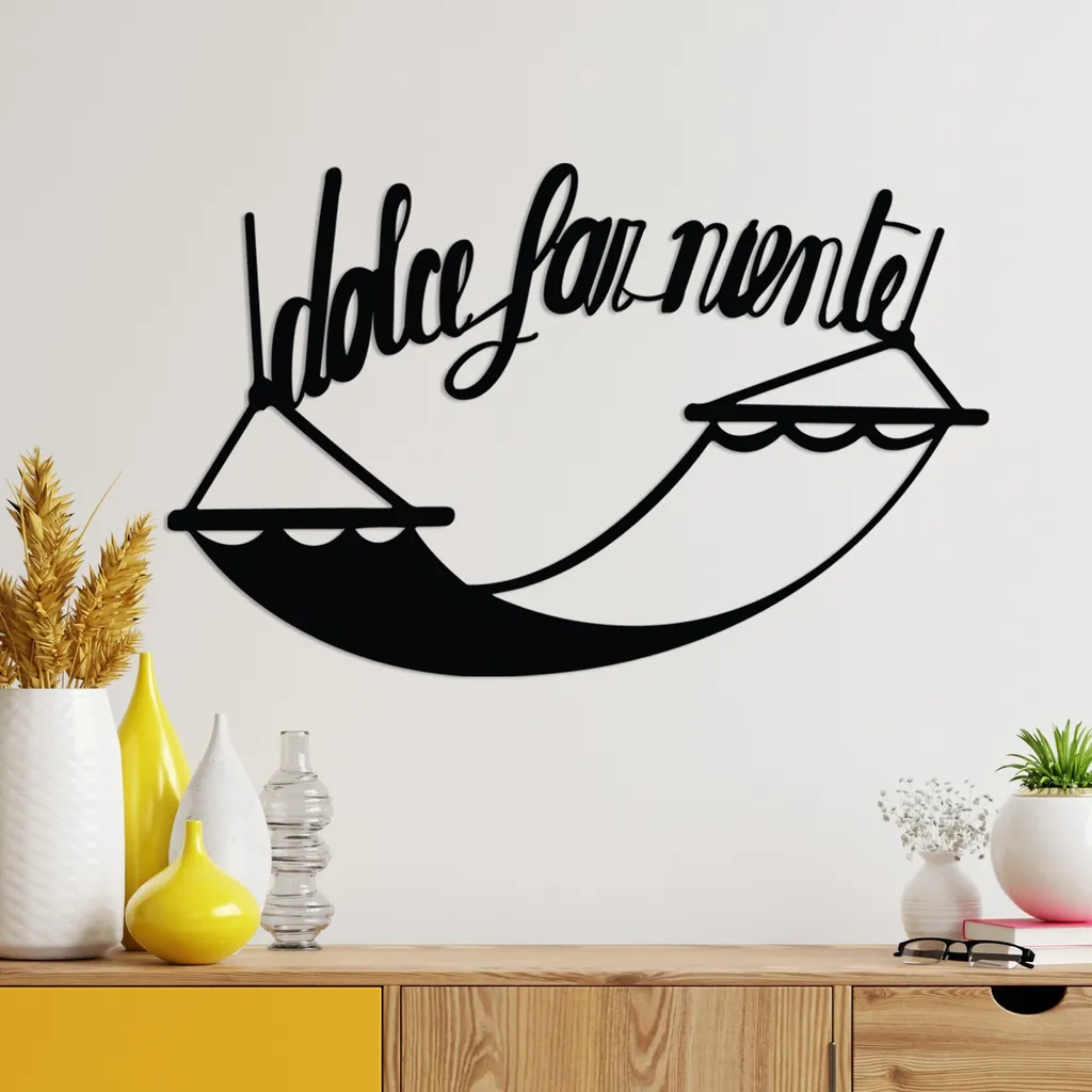Decorazione Parete Dolce Far Niente 5 Wallity Metallo Nero 60x38 cm