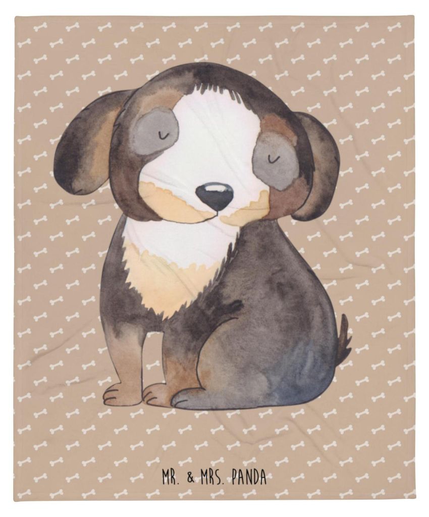 Mr. & Mrs. Panda Decke Hund Entspannen - Hundeglück - Geschenk, Kuscheldecke, Sofadecke, Süß, Entspannt, Liebe, Schwarzer, Sofaüberwurf, Tagesd...