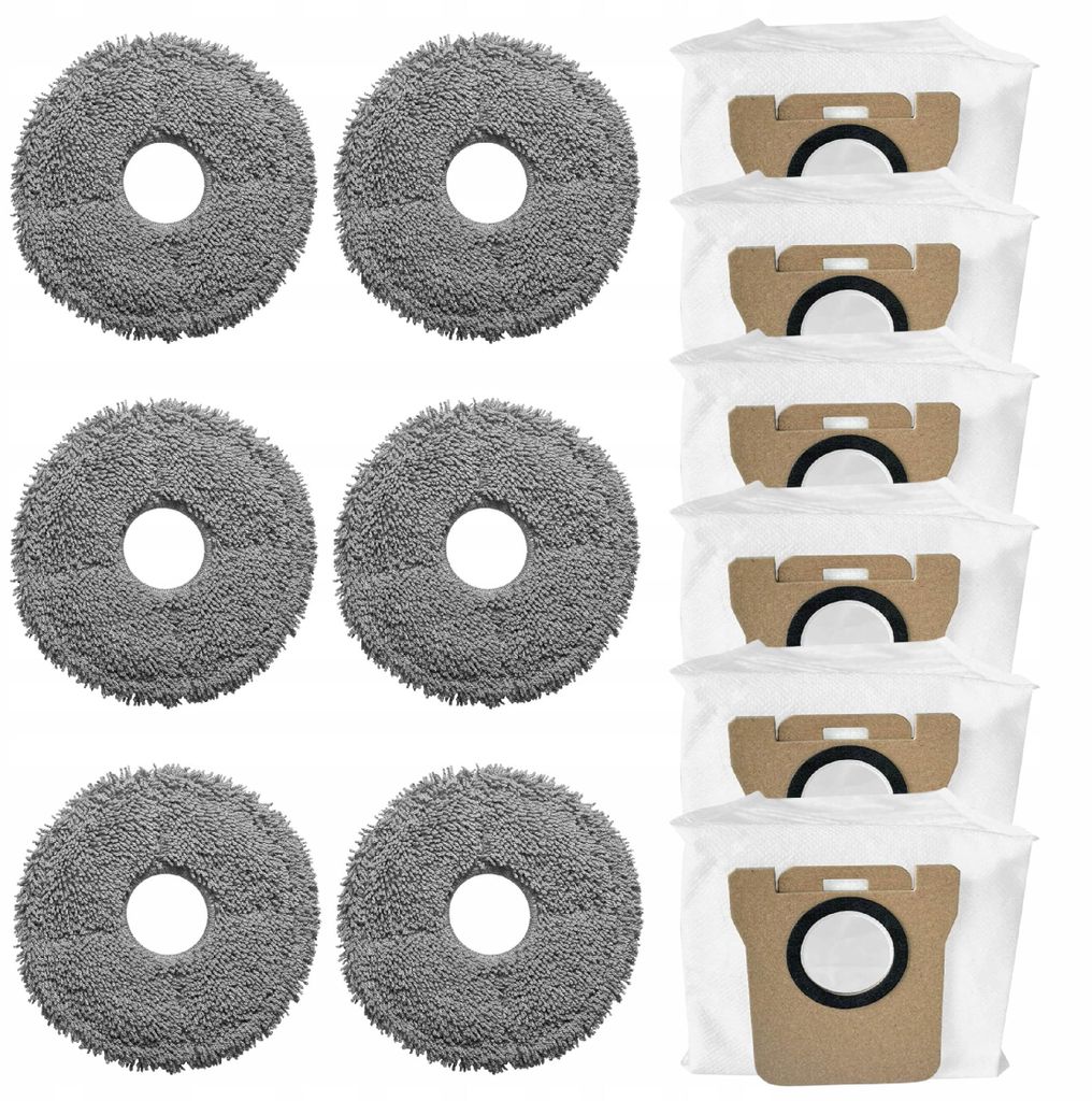 Staubsaugerbeutel - 12 Stück - für Dreame L10S Ultra L10 L20 Xiaomi Vacuum X10 X10+ X20+ - Staubbeutel Saugerbeutel - Wischpads im Set