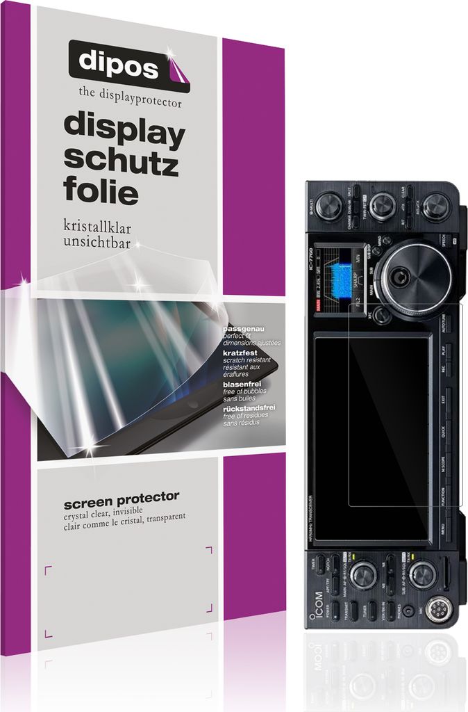 2x Schutzfolie für Icom IC-7760 klar Displayschutzfolie Folie Display Schutz dipos