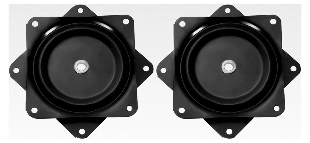 2 Stück 4-Zoll Barhocker-Drehgelenke, 360° drehbarer Lazy Susan-Drehteller, quadratische Sitz-Drehplatte mit Halbkugellager, Schwarz (100 x 1 mm)