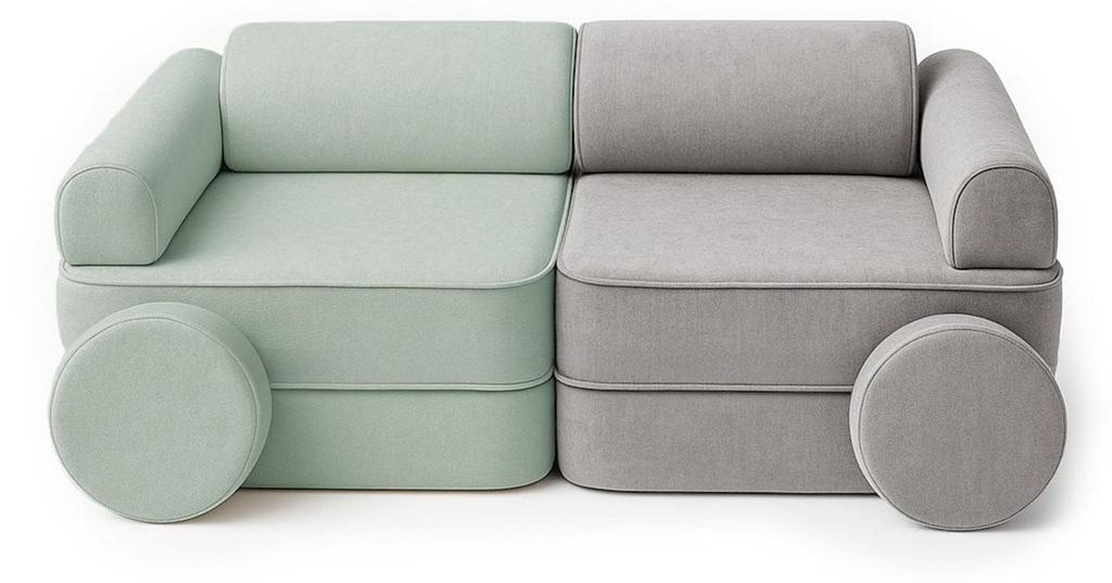 Modulares Kindersofa 8 Elemente zweifarbig