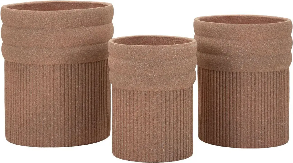 Lot de cache-pots design COLOMBIA Mauro Ferretti rouge pour salon chic