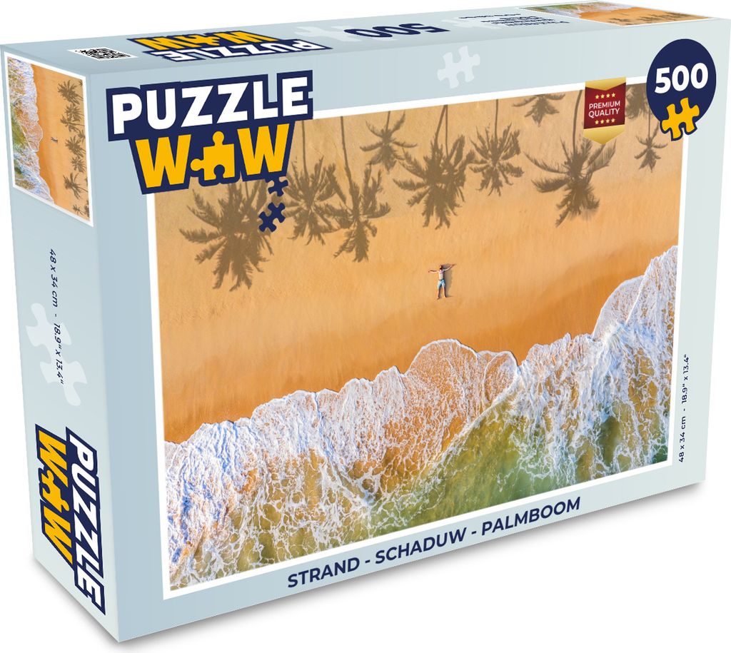 MuchoWow Puzzle 500 Teile Strand - Schatten - Palme - 500 Teile - Kinder - Selberbauen - Puzzlespiele