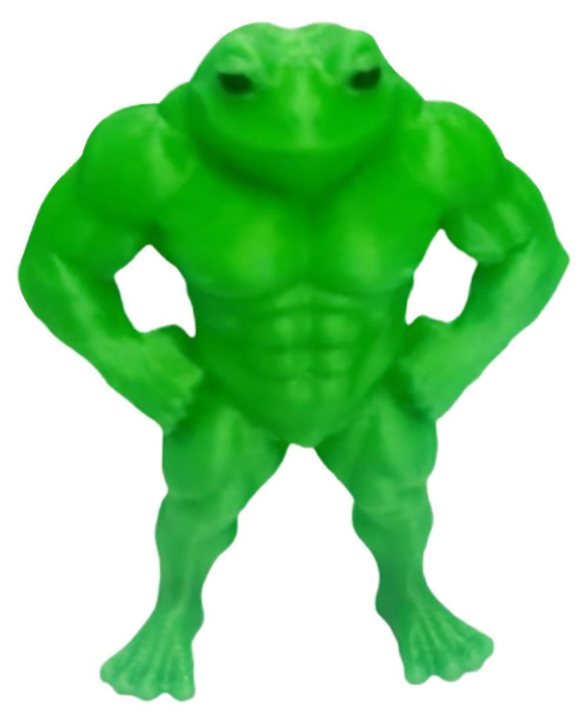 1/2/3/4/5 Stück 3D-gedruckte Muskelfrosch-Statue aus PLA, grüne Froschfigur, Dekoration für Zuhause, Büro oder Schreibtisch, Geschenk für Fitn...