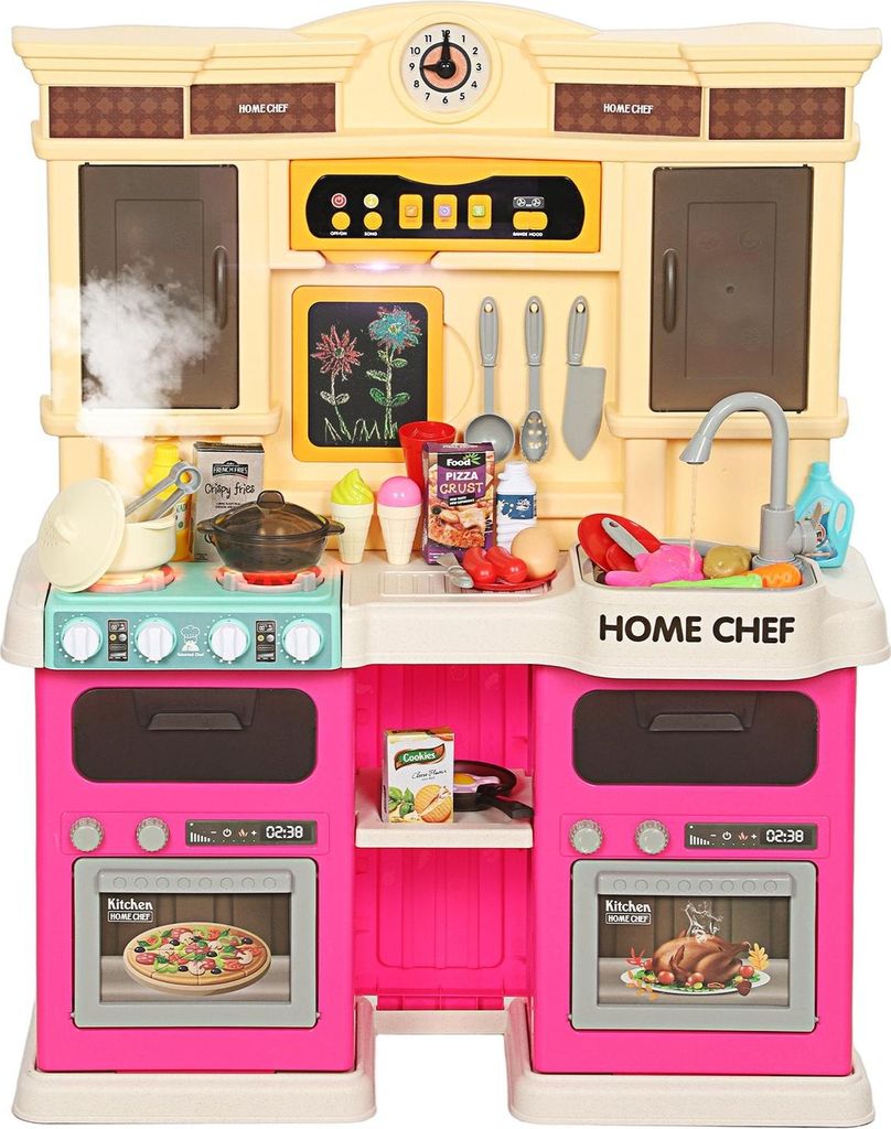 Spielküche für Kinder mit Wasser, 85-teiliges Set, Licht und Sound
