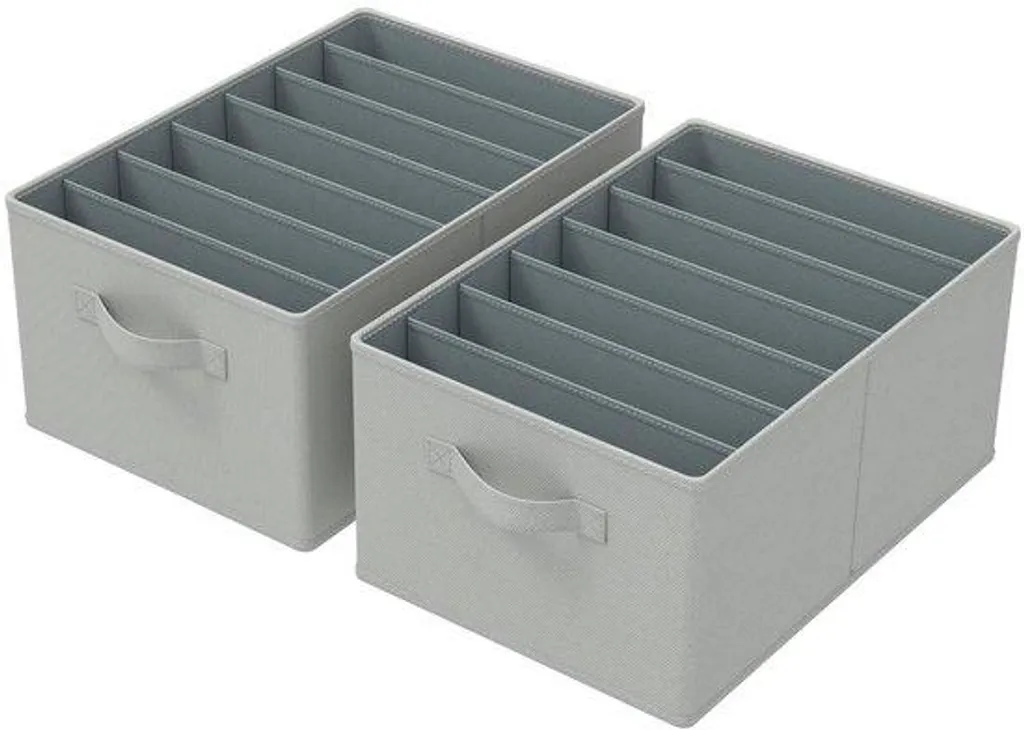 Organiseur de tiroir 40x30x20 cm gris pliable en tissu polyvalent