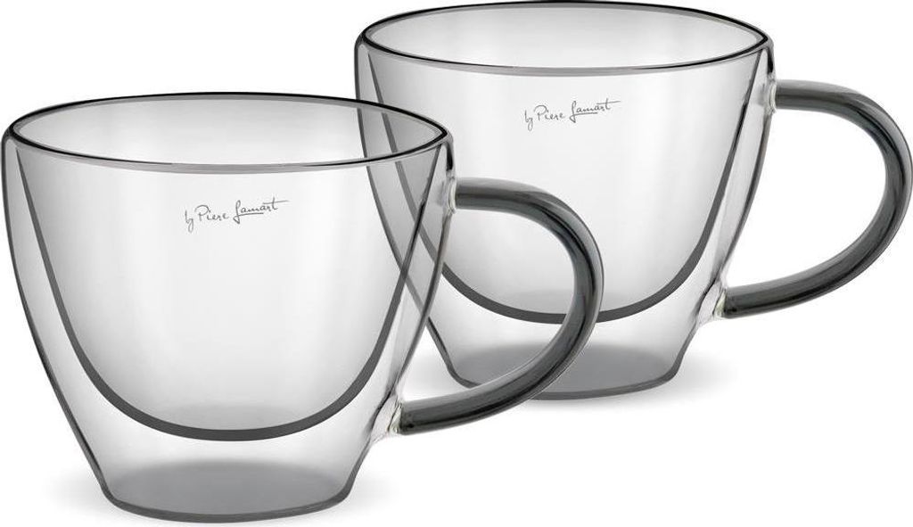 Lamart Thermosglas LT9117 VASO Set Cappuccino 190 ml 2 Stück schwarz