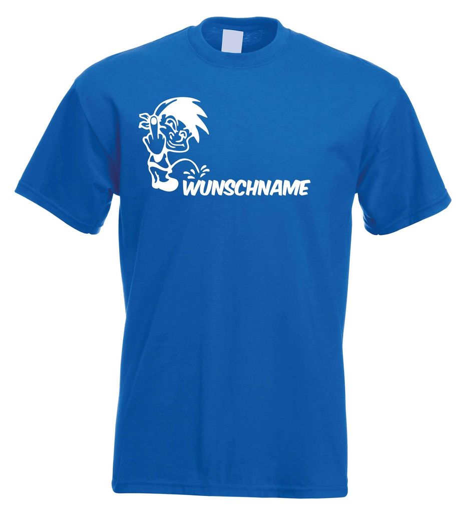 Kiwistar - T-Shirt Herren - royal - XXL - Piss on - Junge mit Finger & Tuch - Pissmännchen - mit Wunschtext personalisiert - Geschenk Mann Vaterta...