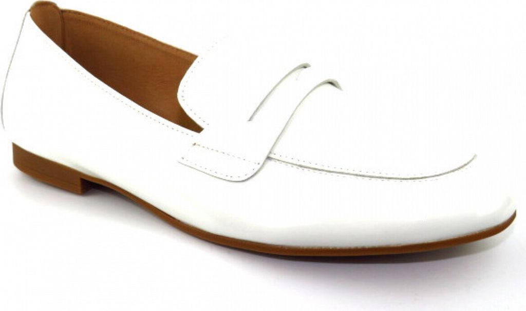 Gabor Knautschlack weiss Damen Slipper in Weiß, Größe 6