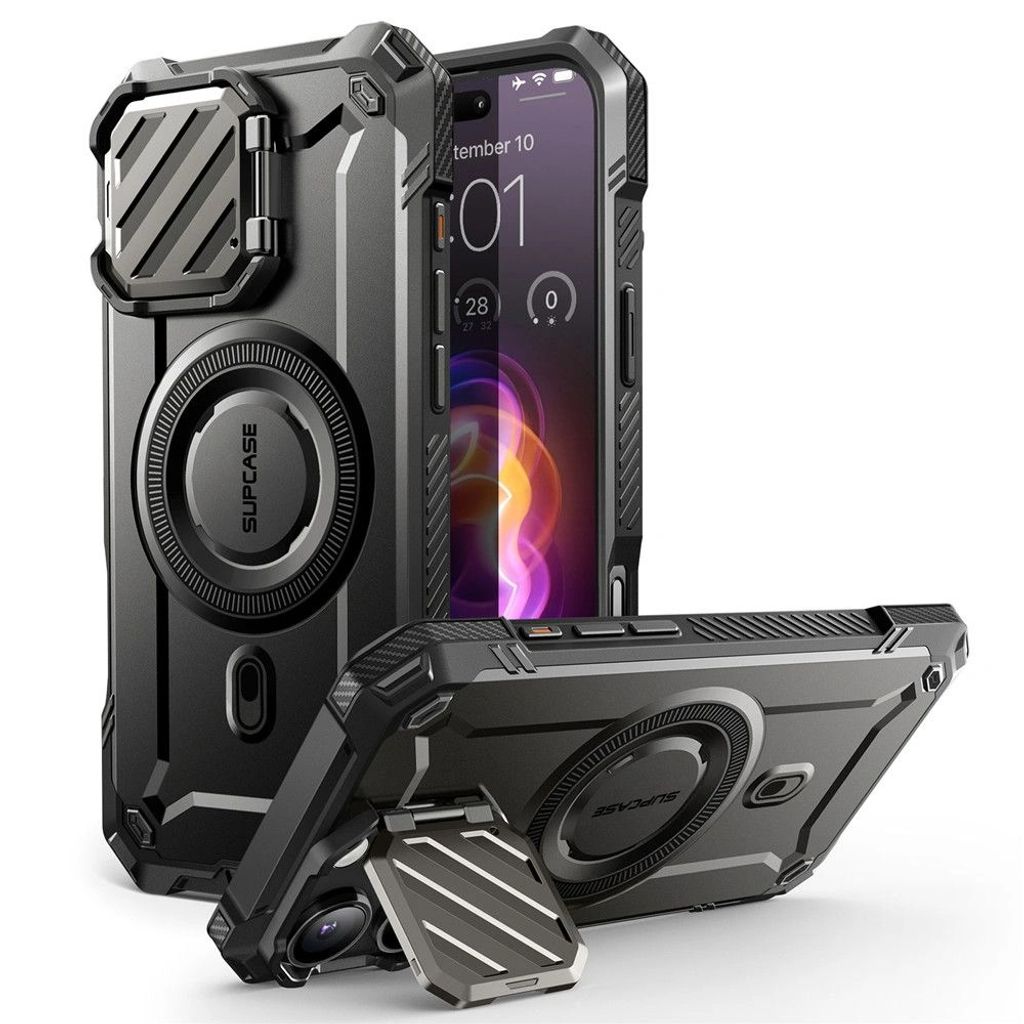 Handyhlle fr iPhone 16, Supcase UB Mag XT mit MagSafe, Schwarz
