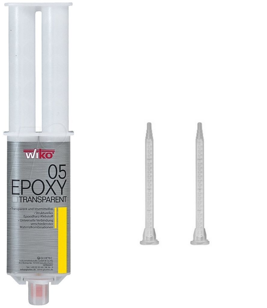 Wiko 24 ml 5 Minuten Epoxy Kleber Transparent Epoxidkleber inkl. 2 Mixtüllen