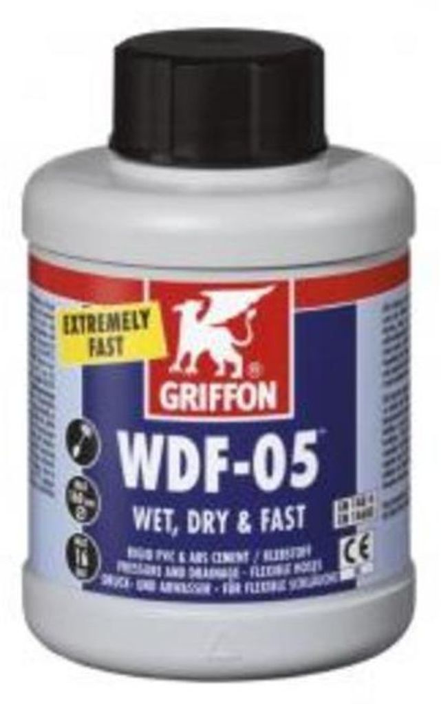 Griffon WDF-05 PVC-lijm, verpakking met kwast, 250 ml, snel Productafbeelding 
