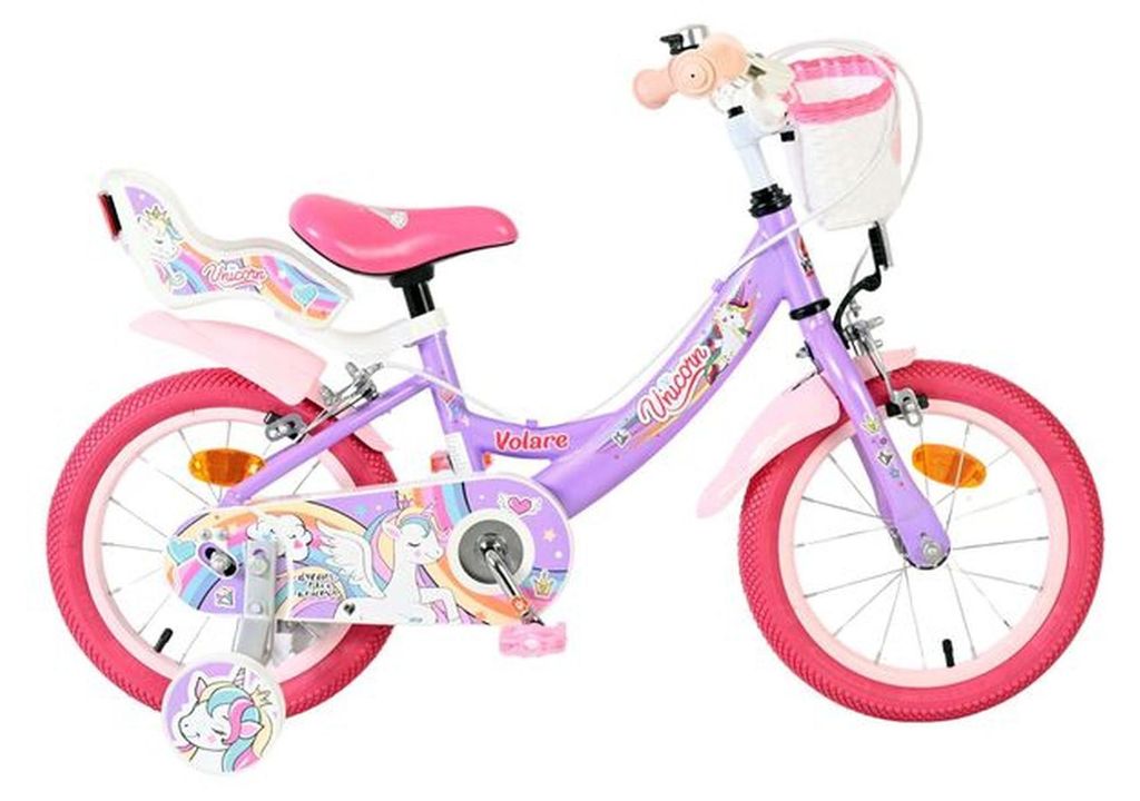 Volare Unicorn Kinderfahrrad 14 Zoll für Mädchen mit zwei Produktbild 