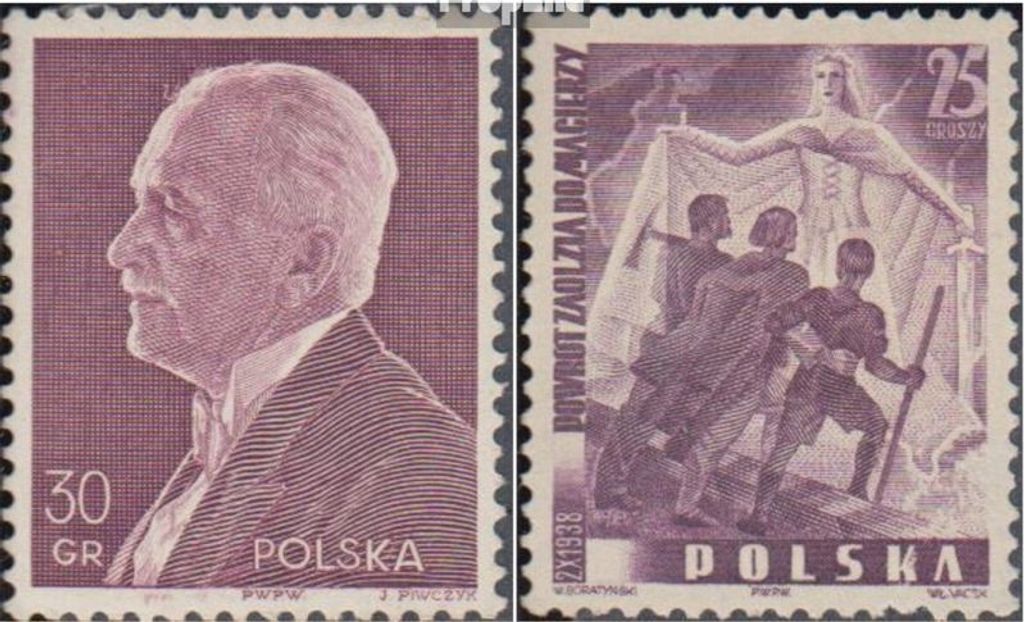 Briefmarken Polen 1938 Mi 324-325,330 gestempelt Präsident Ignacy Moscicki