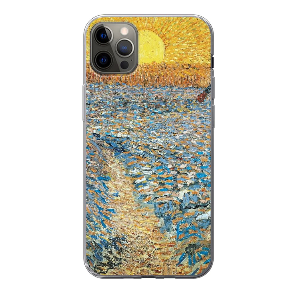 MuchoWow Handyhülle Schutzhülle Hülle für iPhone 12 Pro Max Der Sämann - Vincent van Gogh Silikon Softcase Handy Hülle - Hartschale