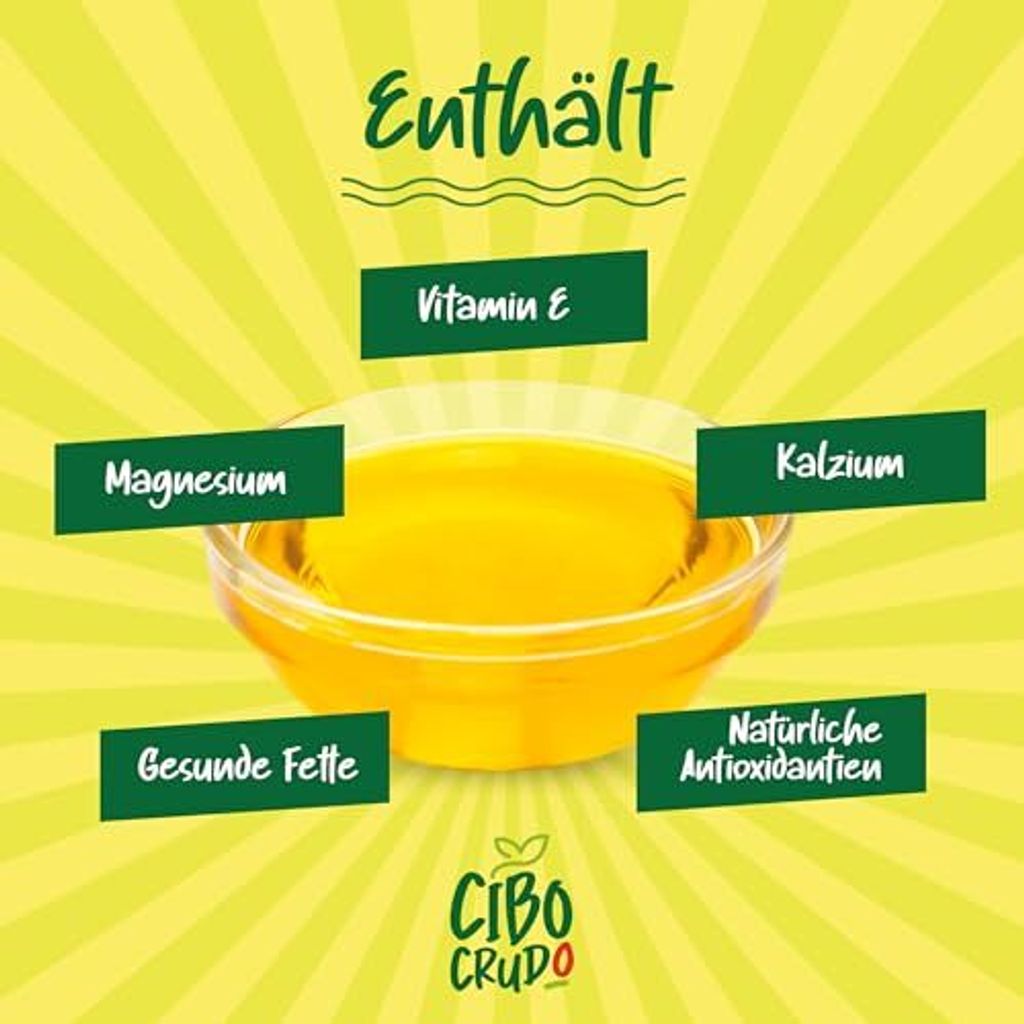 Sesamöl Kaltgepresst und Ungeröstet - 500ml. Sesam Öl zum Essen Massage oder Ayurveda. Speiseöl Natürlich und Rein.