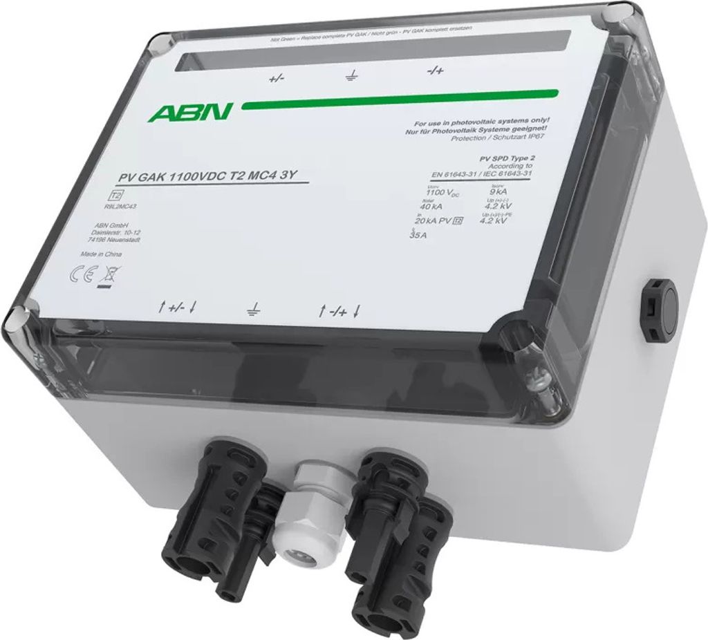 ABN PV GAK ÜSS Typ 2, 1100VDC, 1 MPPT, MC4-Steckverb. R9L2MC43